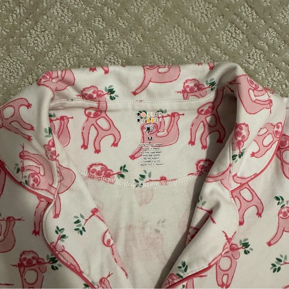 Roller Rabbit Pink Sloth Shorts Set - Picture 4 of 6
